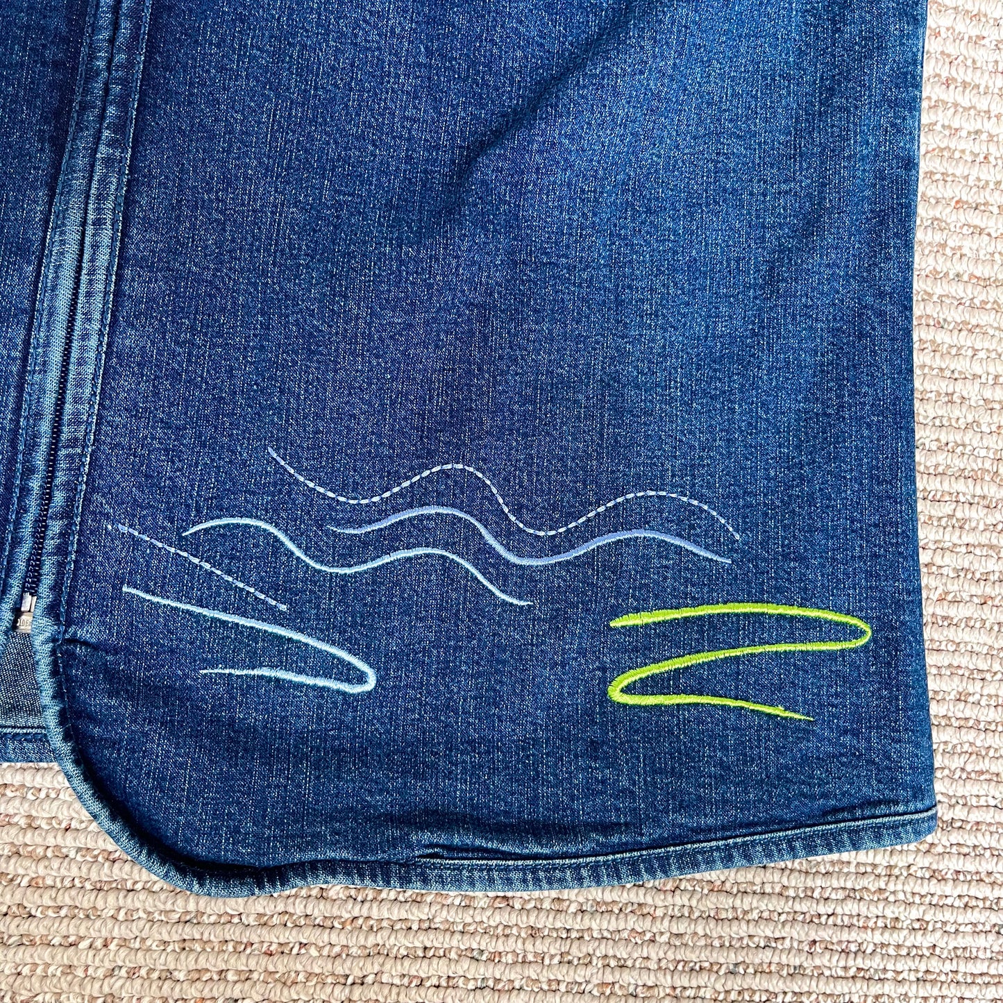 𝓥𝓘𝓝𝓣𝓐𝓖𝓔 DENIM SAILBOAT EMBROIDERED VEST