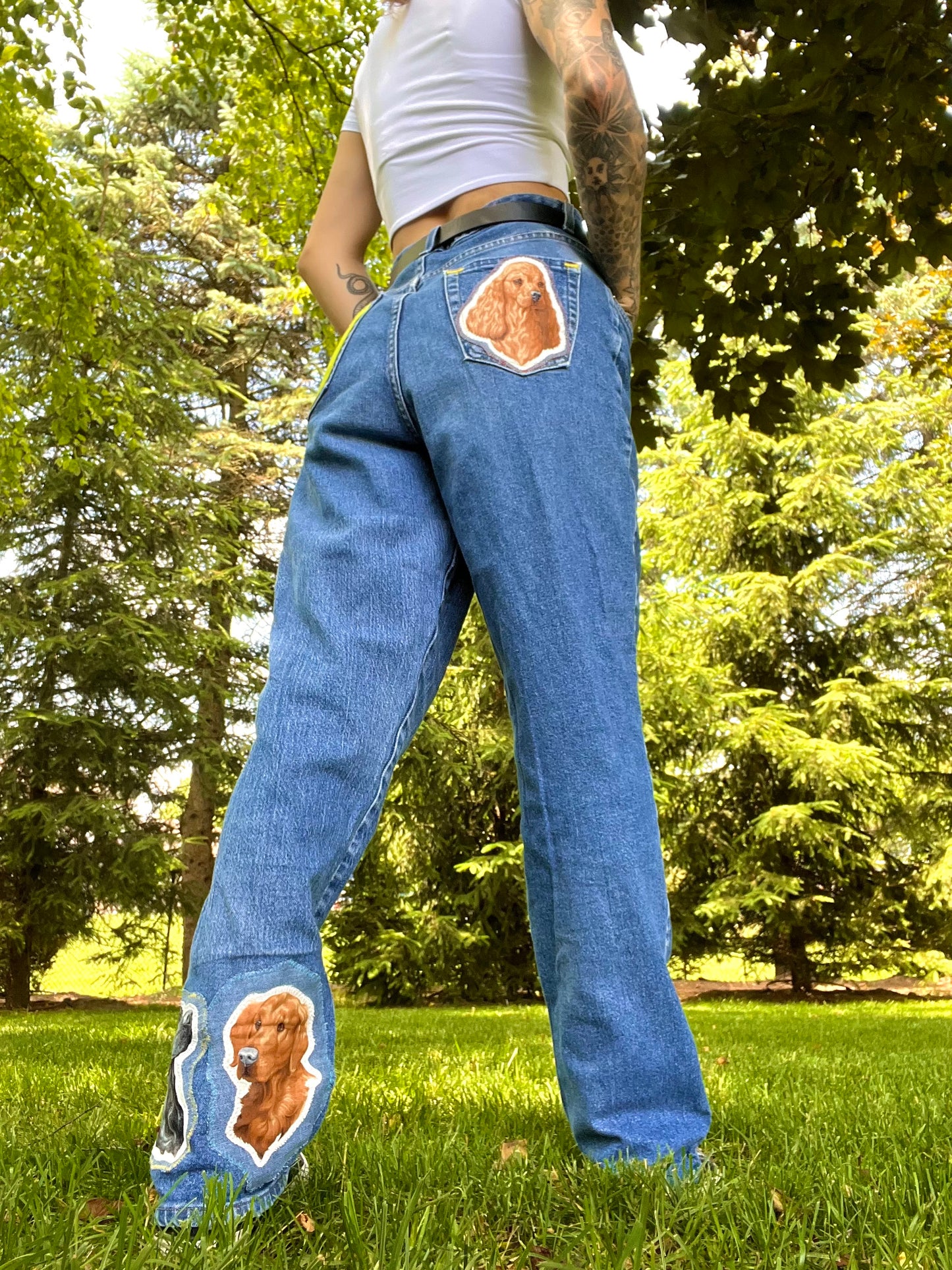 DOG BREEDS PATCHWORK JEANS