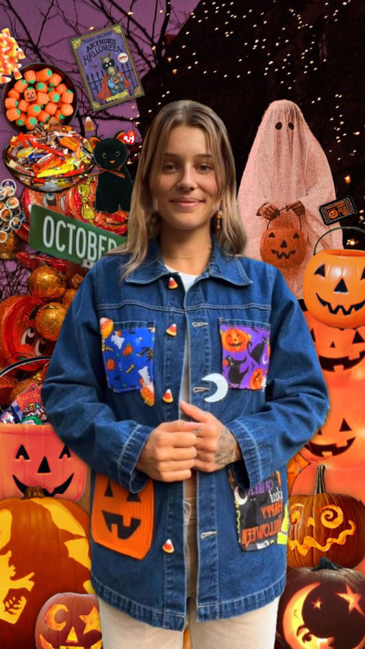 HALLOWEEN PATCHWORK DENIM JACKET