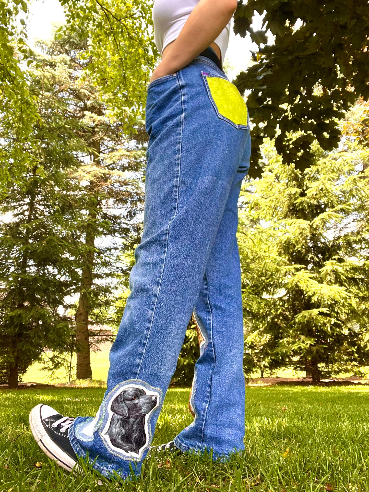 DOG BREEDS PATCHWORK JEANS