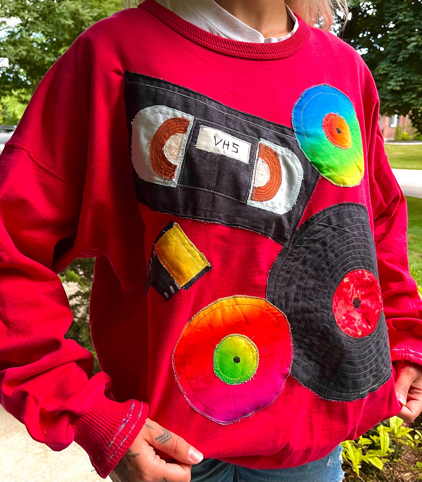 TANGIBLE MEDIA PATCHWORK SWEATSHIRT