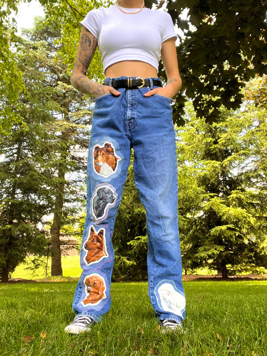 DOG BREEDS PATCHWORK JEANS