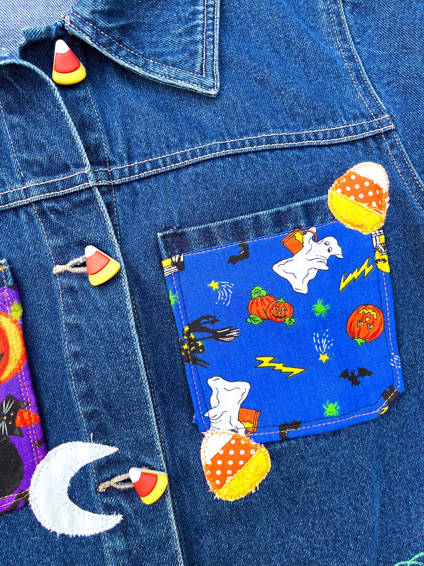 HALLOWEEN PATCHWORK DENIM JACKET