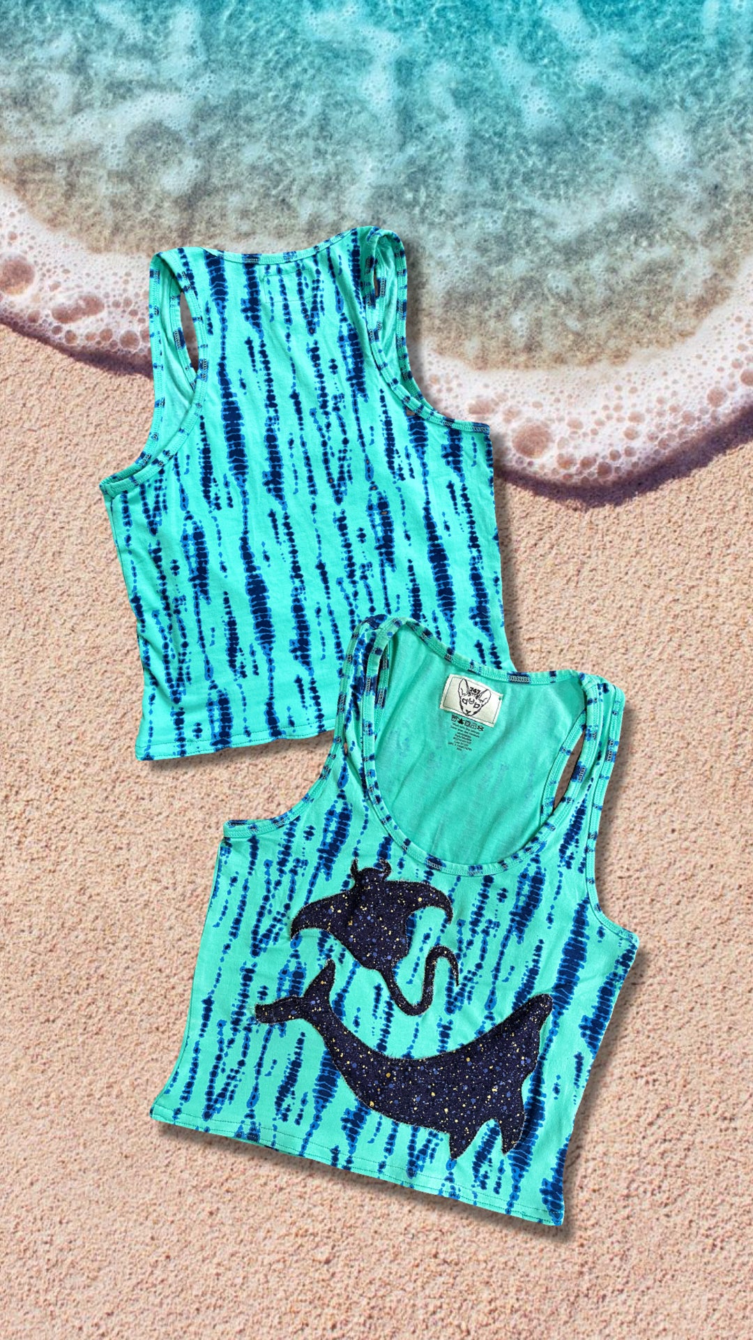 OCEAN PATCHWORK CROPPED TANK